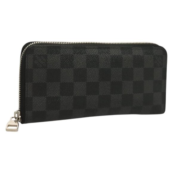 LOUIS VUITTON Damier Graphite Zippy Wallet Vertical N63095 LV Auth SW1050 - Picture 1 of 16